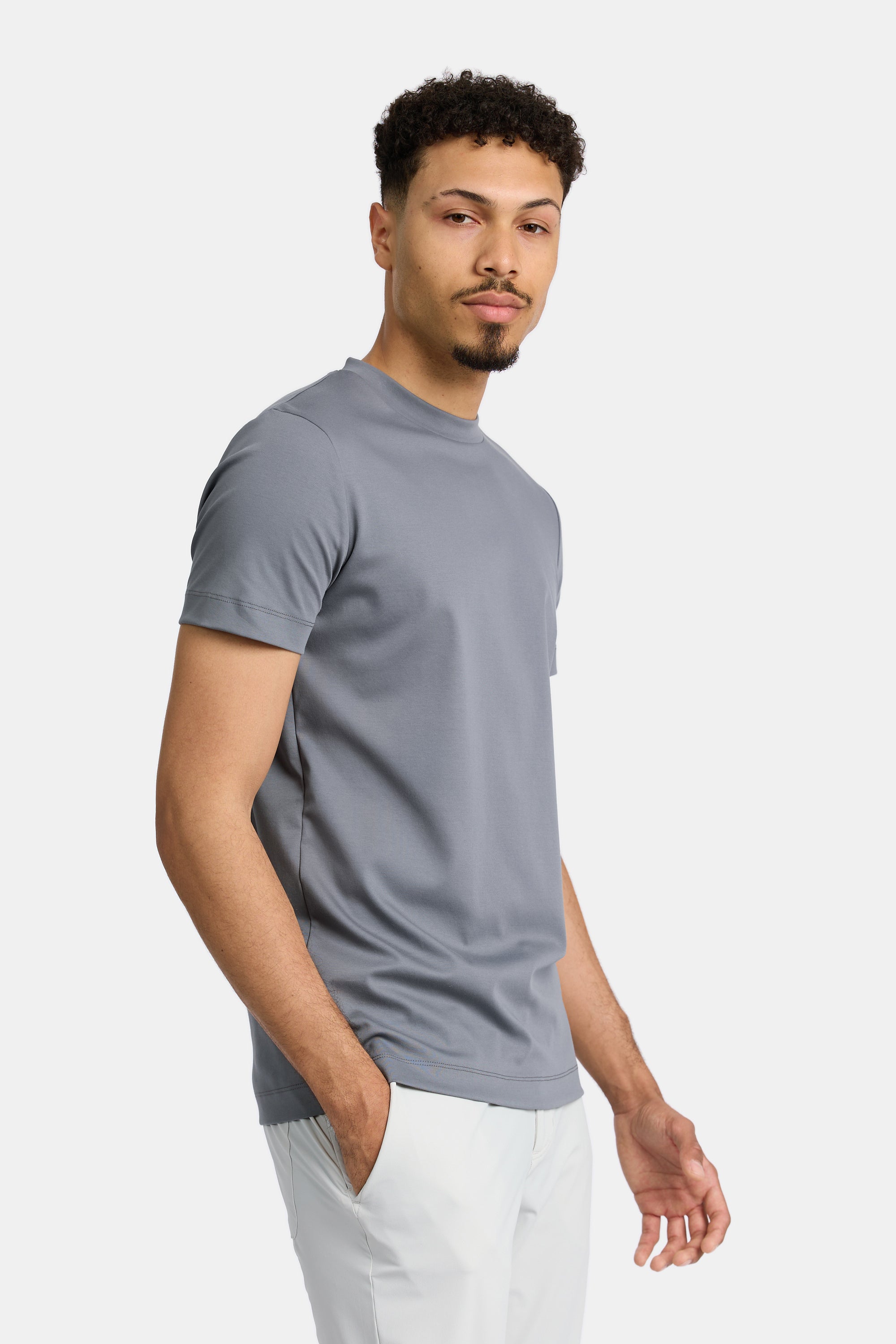 VALOROSSO MERCERIZED T-SHIRT - DARK GREY