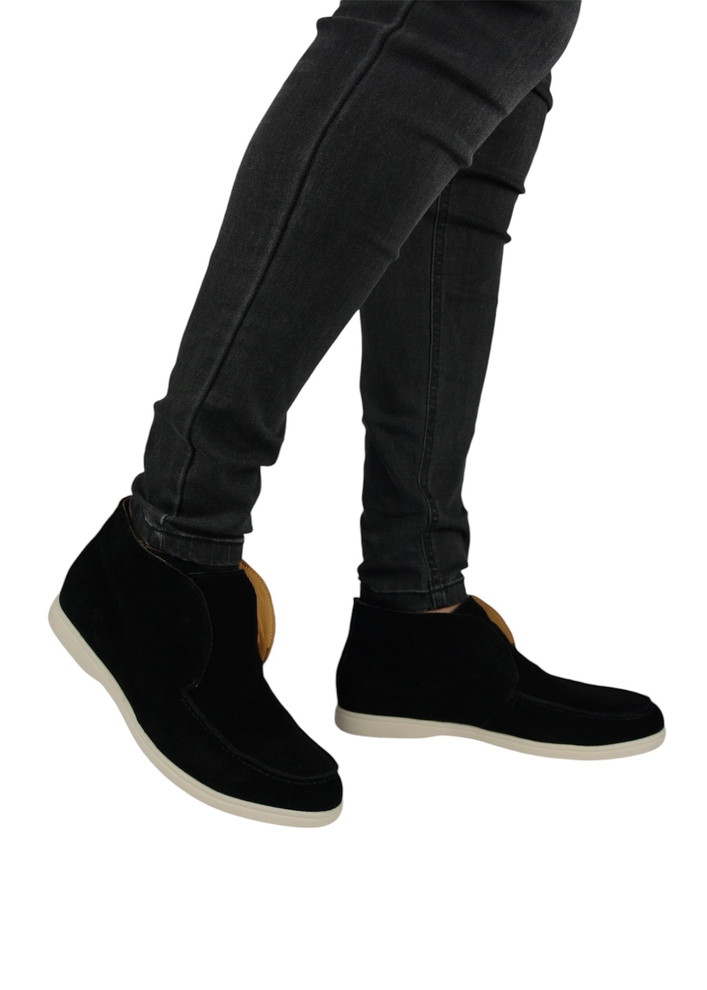 SUEDE LOAFERS HIGH - BLACK