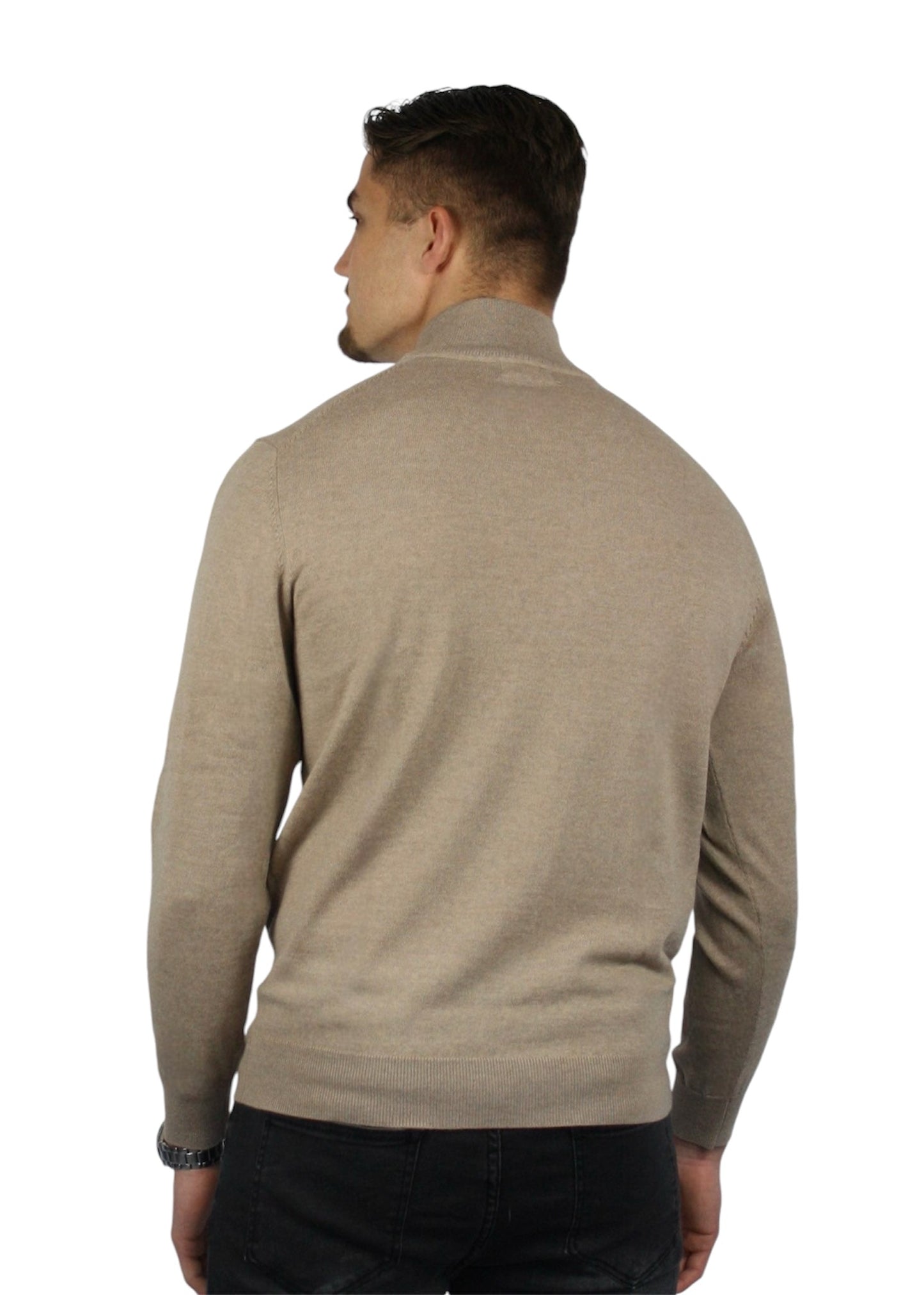 VALOROSSO HALF ZIP SWEATER - BEIGE