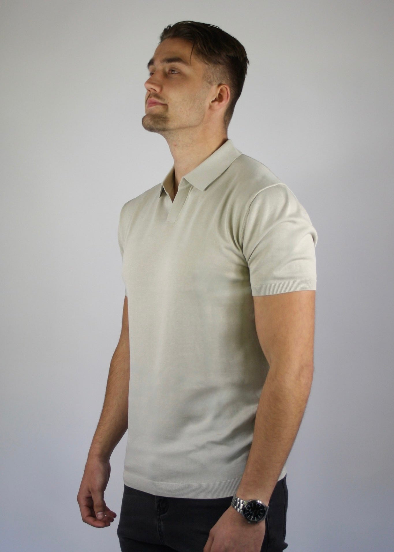 VALOROSSO SILK POLO - KHAKI