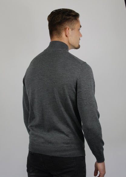 VALOROSSO HALF ZIP SWEATER - DARK GREY