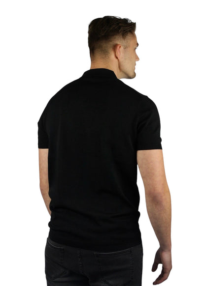 VALOROSSO SILK POLO - BLACK