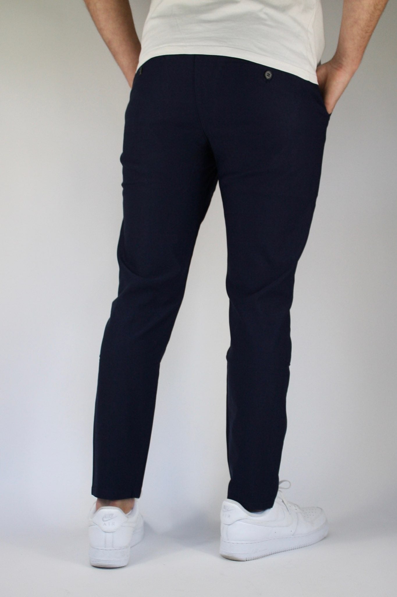 VALOROSSO SLIM FIT STRETCH PANTS - DARK BLUE