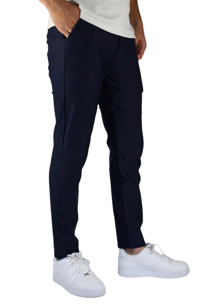 VALOROSSO SLIM FIT STRETCH PANTS - DARK BLUE