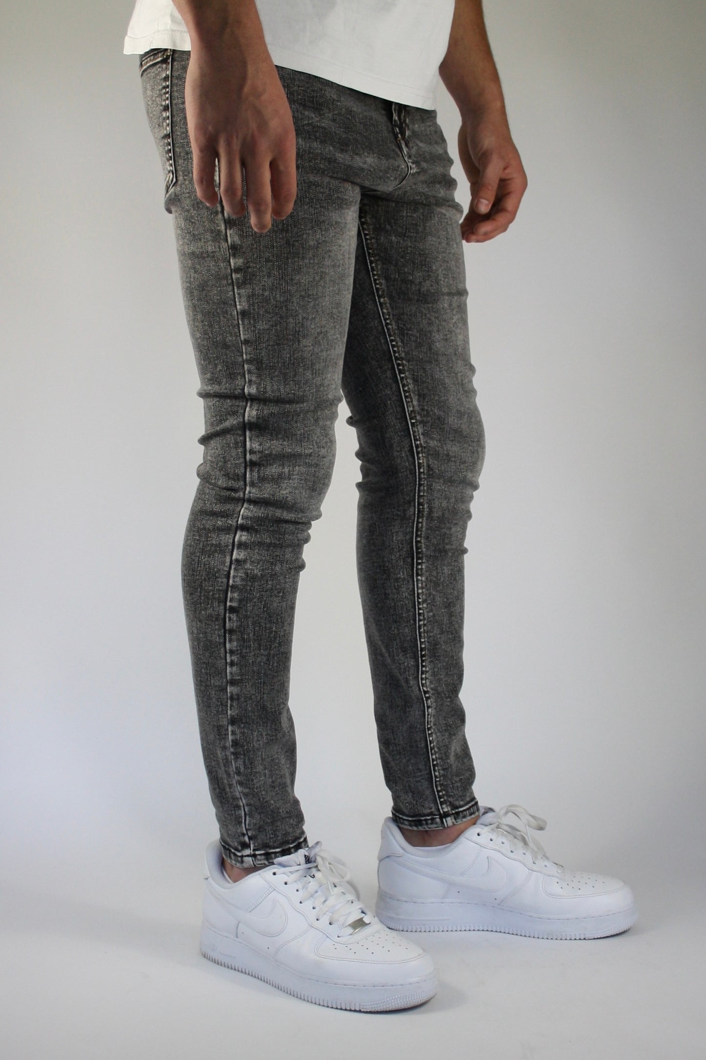 VALOROSSO STRETCH DENIM JEANS - GREY