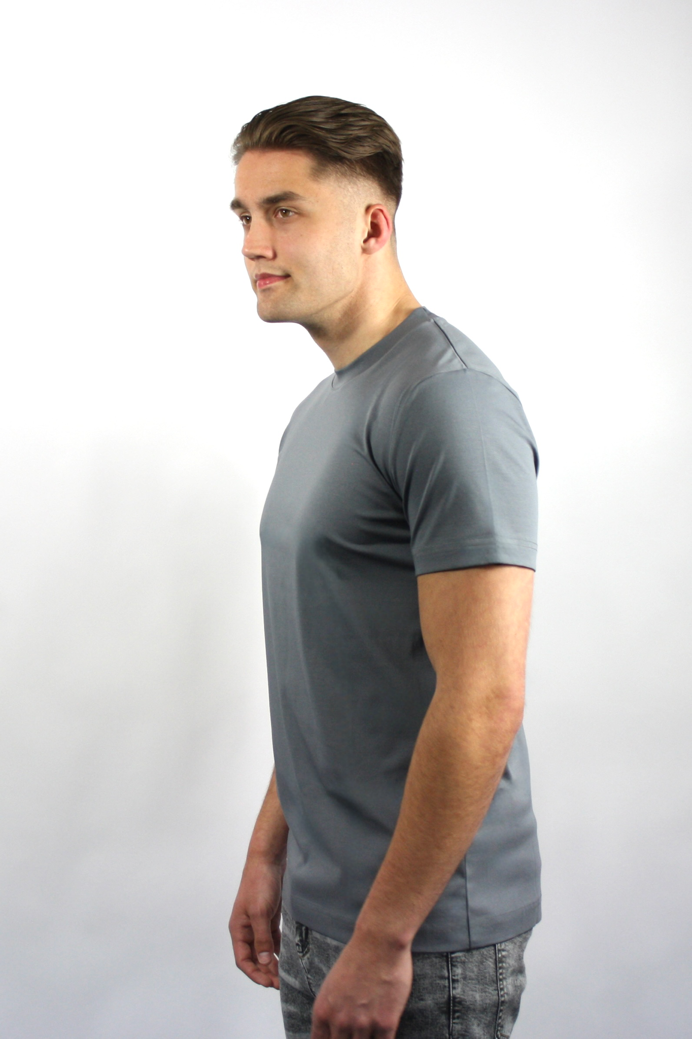 VALOROSSO MERCERIZED T-SHIRT - DARK GREY