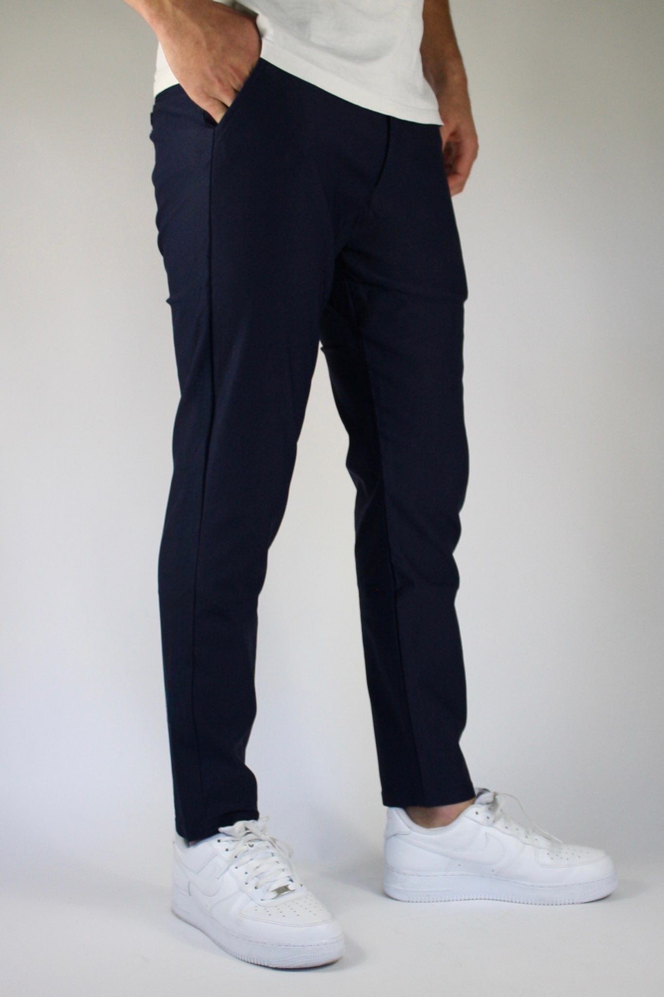 VALOROSSO SLIM FIT STRETCH PANTS - DARK BLUE