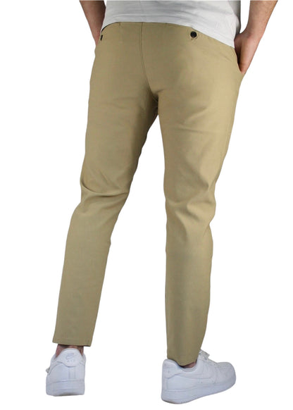 VALOROSSO SLIM FIT STRETCH PANTS - STONE