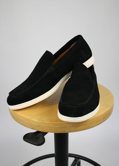 SUEDE LOAFERS LOW - BLACK