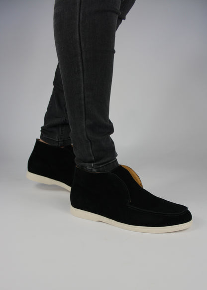 SUEDE LOAFERS HIGH - BLACK