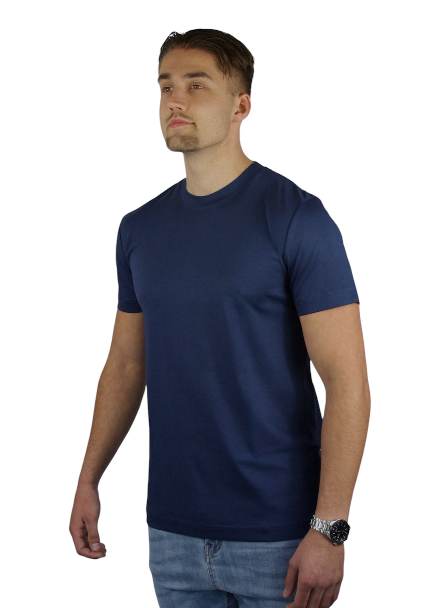 VALOROSSO MERCERIZED T-SHIRT - DARK BLUE