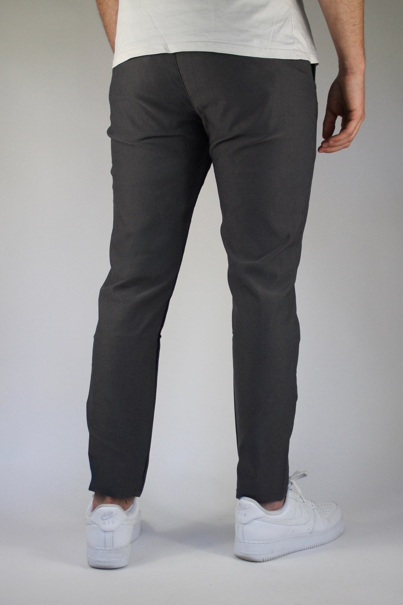 VALOROSSO SLIM FIT STRETCH PANTS - GREY