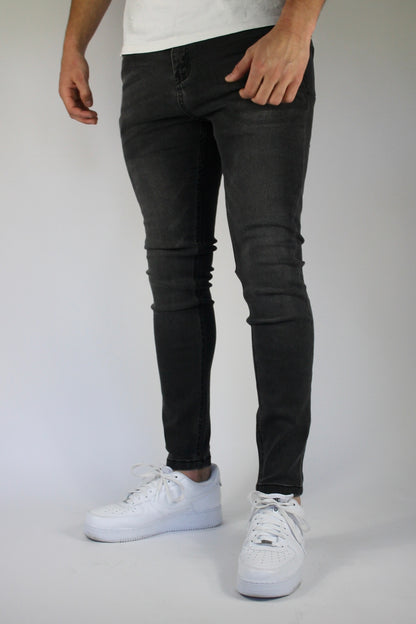 VALOROSSO STRETCH DENIM JEANS - WASHED BLACK