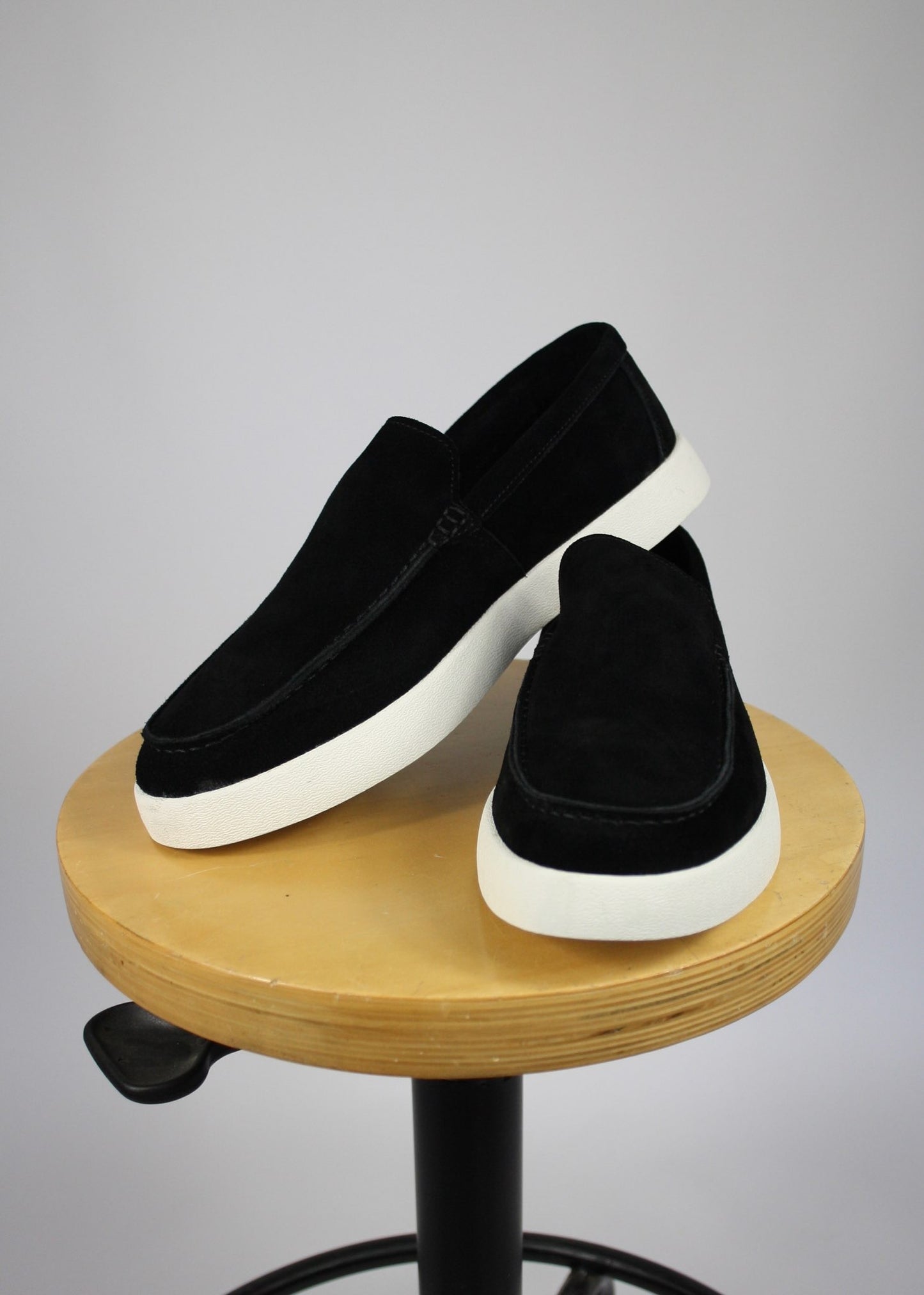 SUEDE LOAFERS MID - BLACK