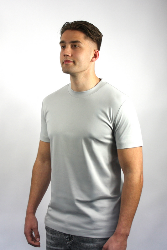 VALOROSSO MERCERIZED T-SHIRT - LIGHT GREY