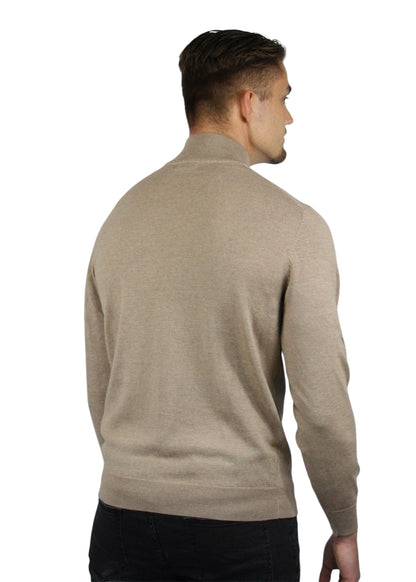 VALOROSSO HALF ZIP SWEATER - BEIGE