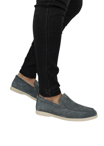 VALOROSSO SUEDE LOAFERS LOW - GREY