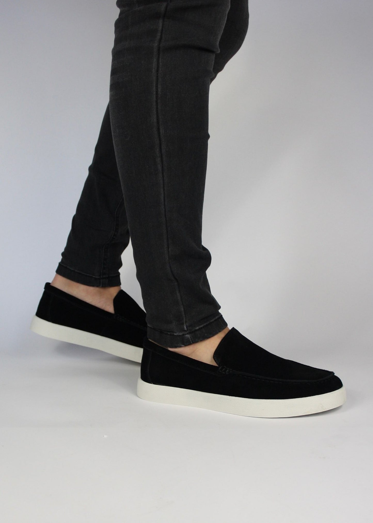 SUEDE LOAFERS MID - BLACK