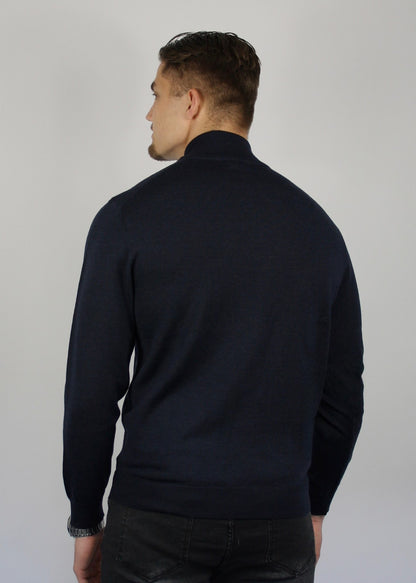 VALOROSSO HALF ZIP SWEATER - NAVY