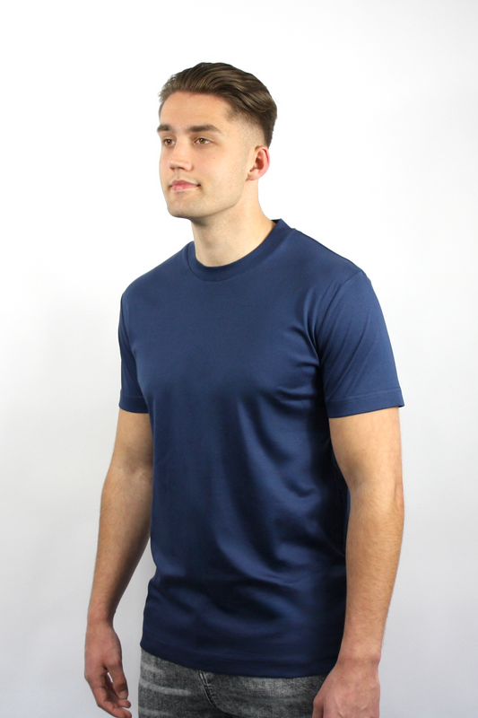 VALOROSSO MERCERIZED T-SHIRT - DARK BLUE