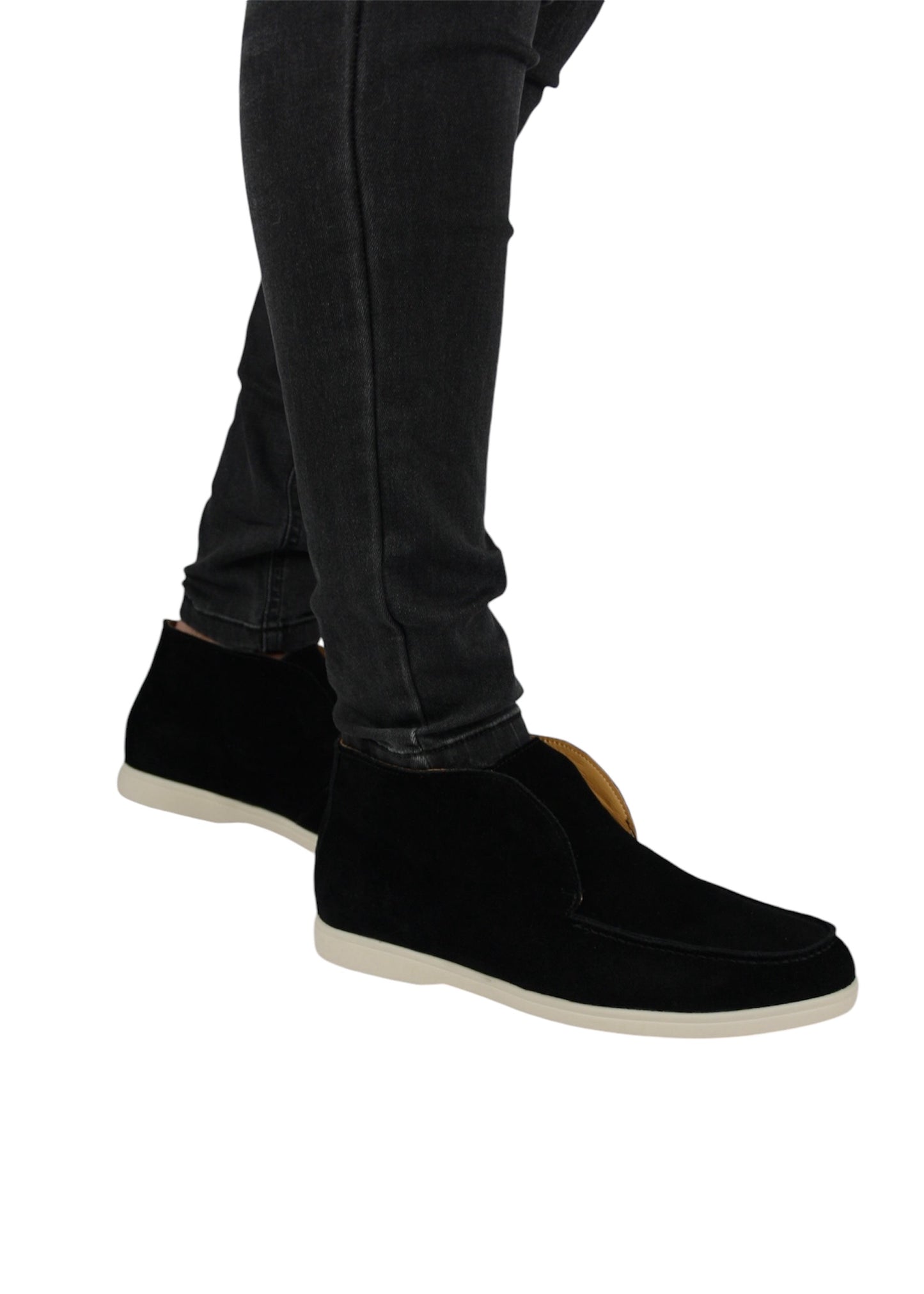 SUEDE LOAFERS HIGH - BLACK