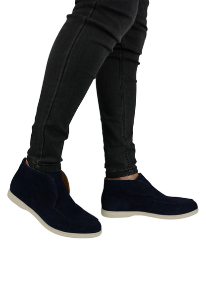 VALOROSSO SUEDE LOAFERS HIGH - DARK BLUE