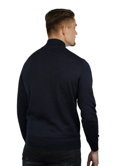 VALOROSSO HALF ZIP SWEATER - NAVY BLUE