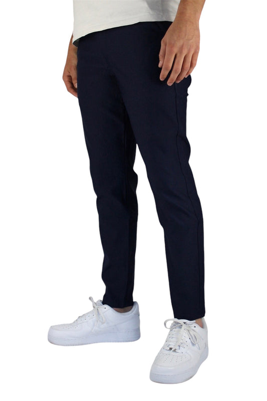 VALOROSSO SLIM FIT STRETCH PANTS - DARK BLUE