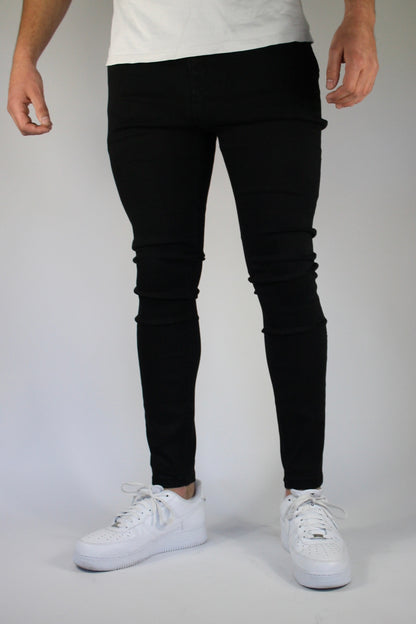 VALOROSSO STRETCH DENIM JEANS - BLACK