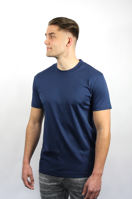 VALOROSSO MERCERIZED T-SHIRT - DARK BLUE