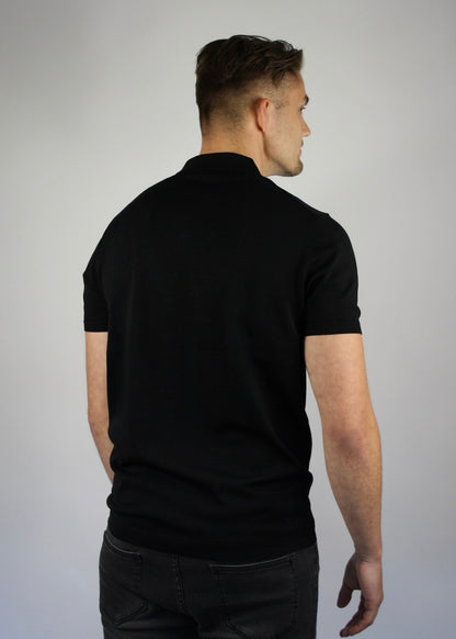 VALOROSSO SILK POLO - BLACK