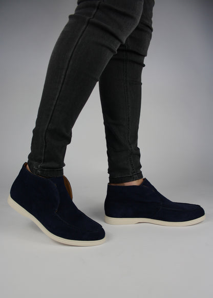 SUEDE LOAFERS HIGH - DARK BLUE