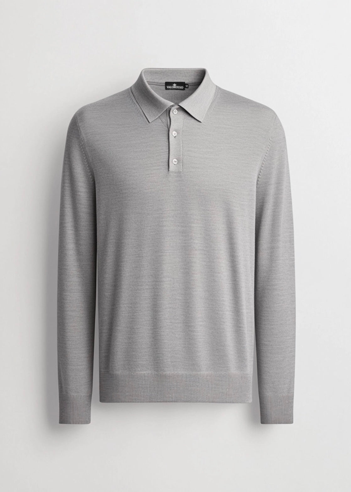 VALOROSSO MERINO LONGSLEEVE POLO - DARK NAVY