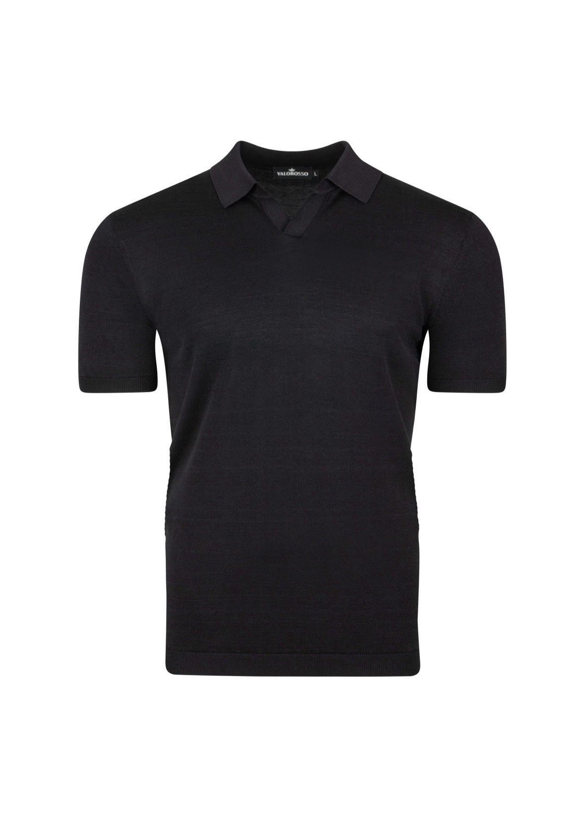 VALOROSSO SILK POLO - BLACK