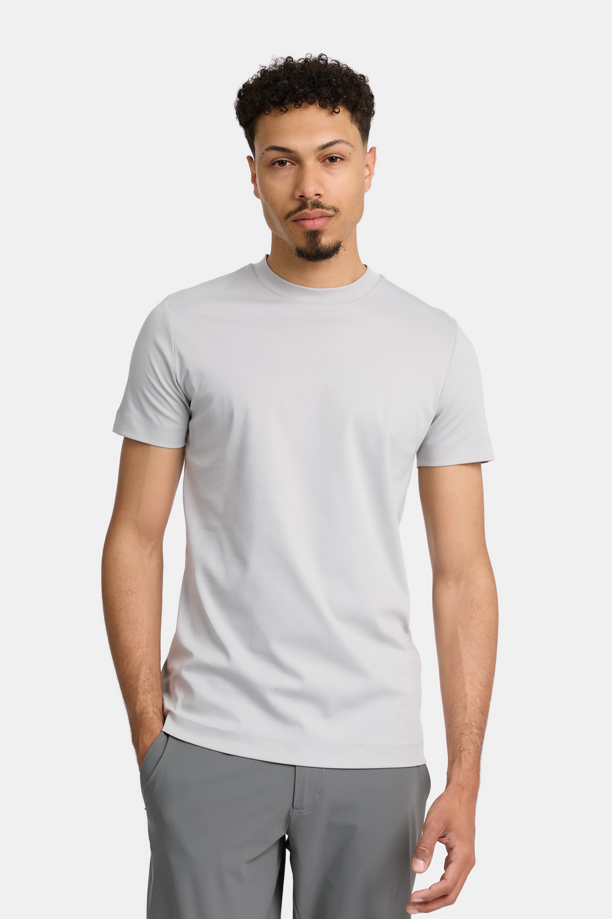 VALOROSSO MERCERIZED T-SHIRT - LIGHT GREY