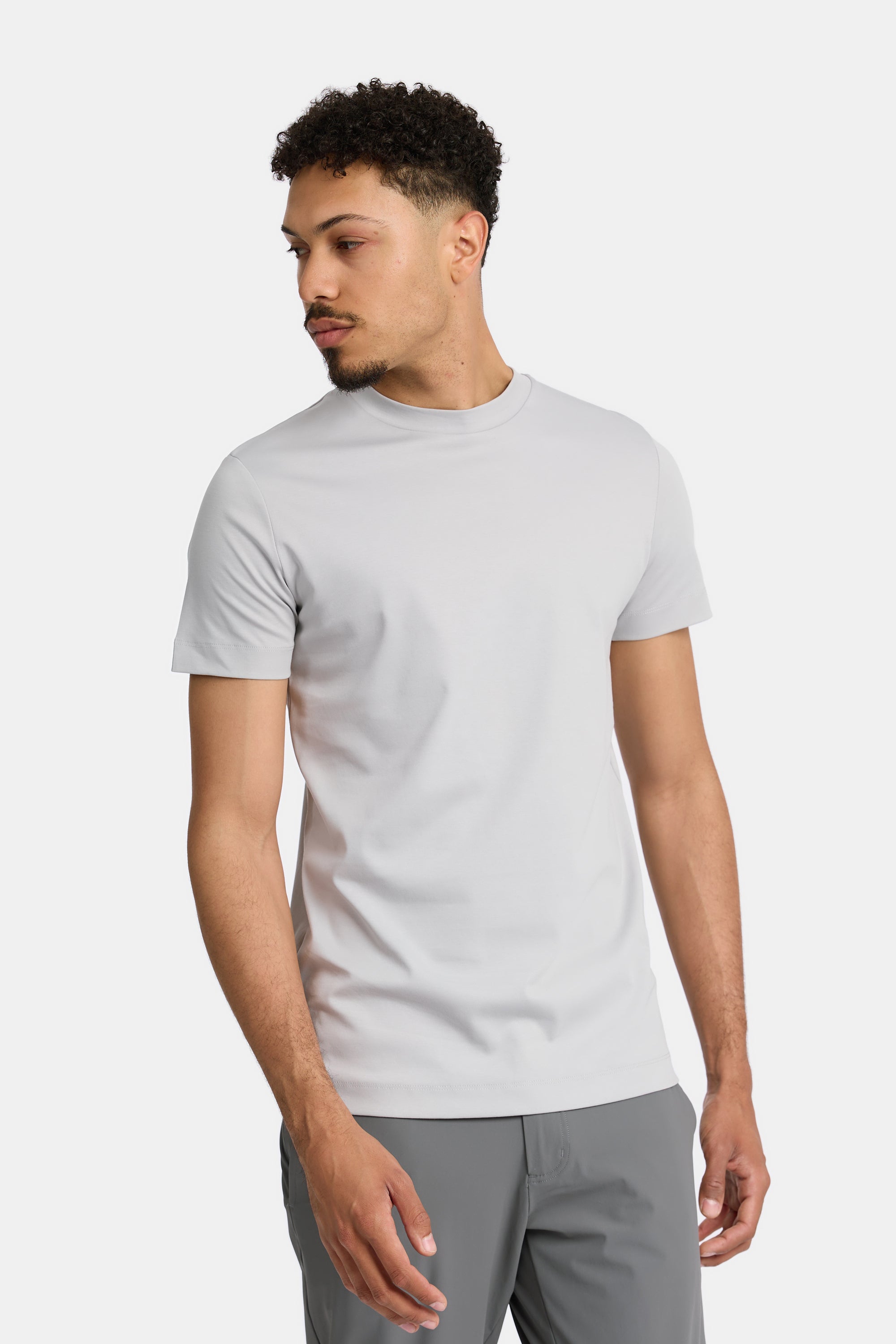 VALOROSSO MERCERIZED T-SHIRT - LIGHT GREY