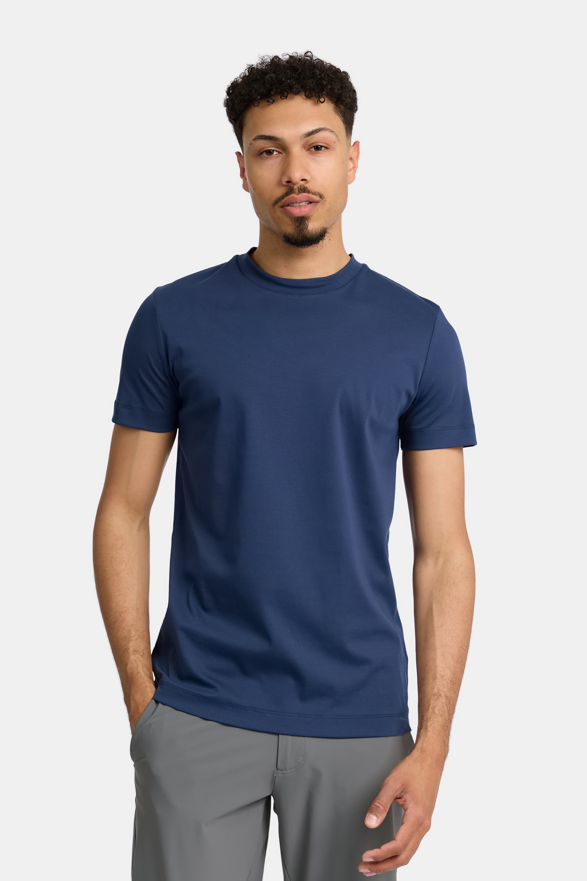 VALOROSSO MERCERIZED T-SHIRT - DARK BLUE