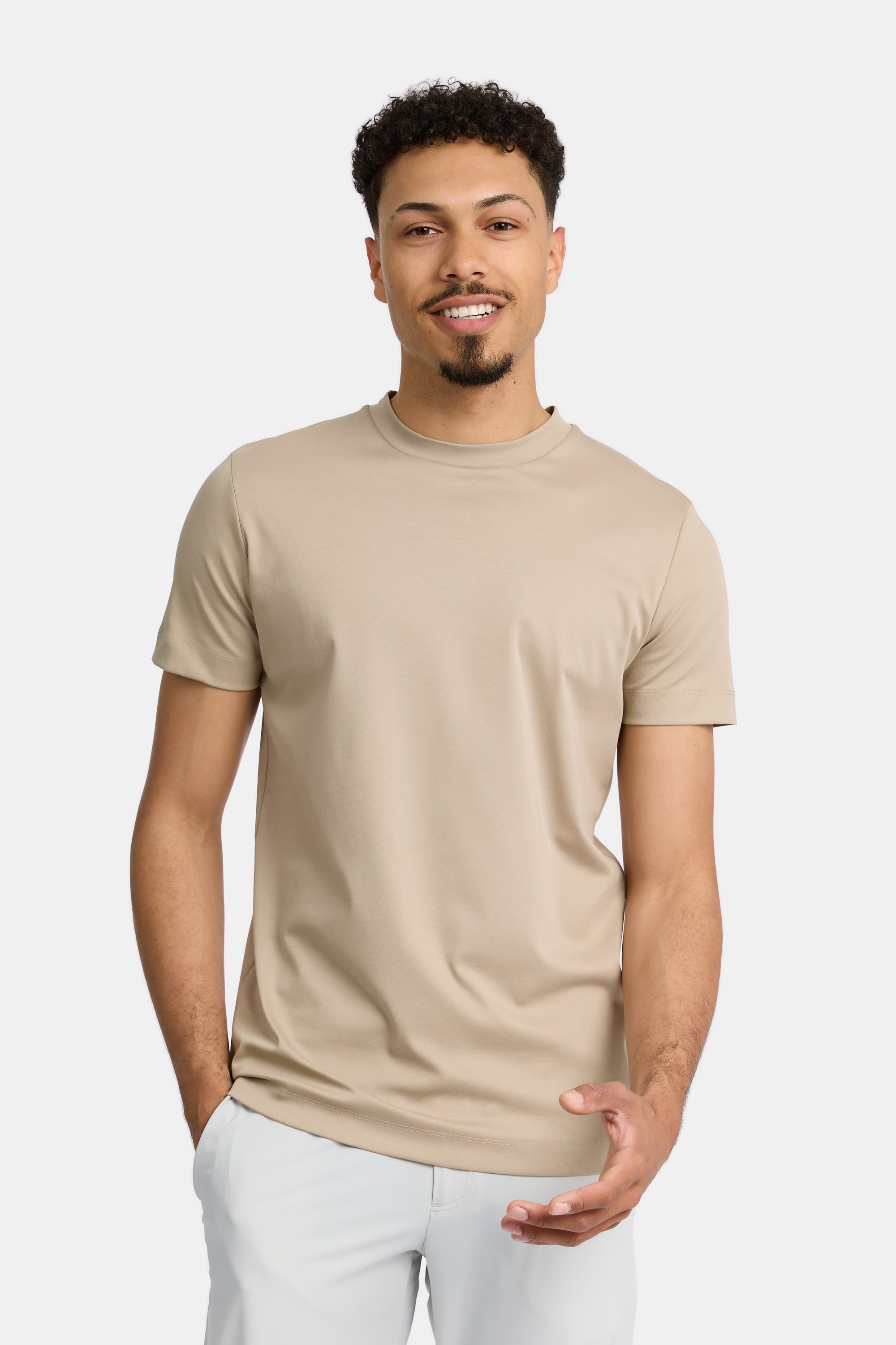VALOROSSO MERCERIZED T-SHIRT - CHAMPAGNE