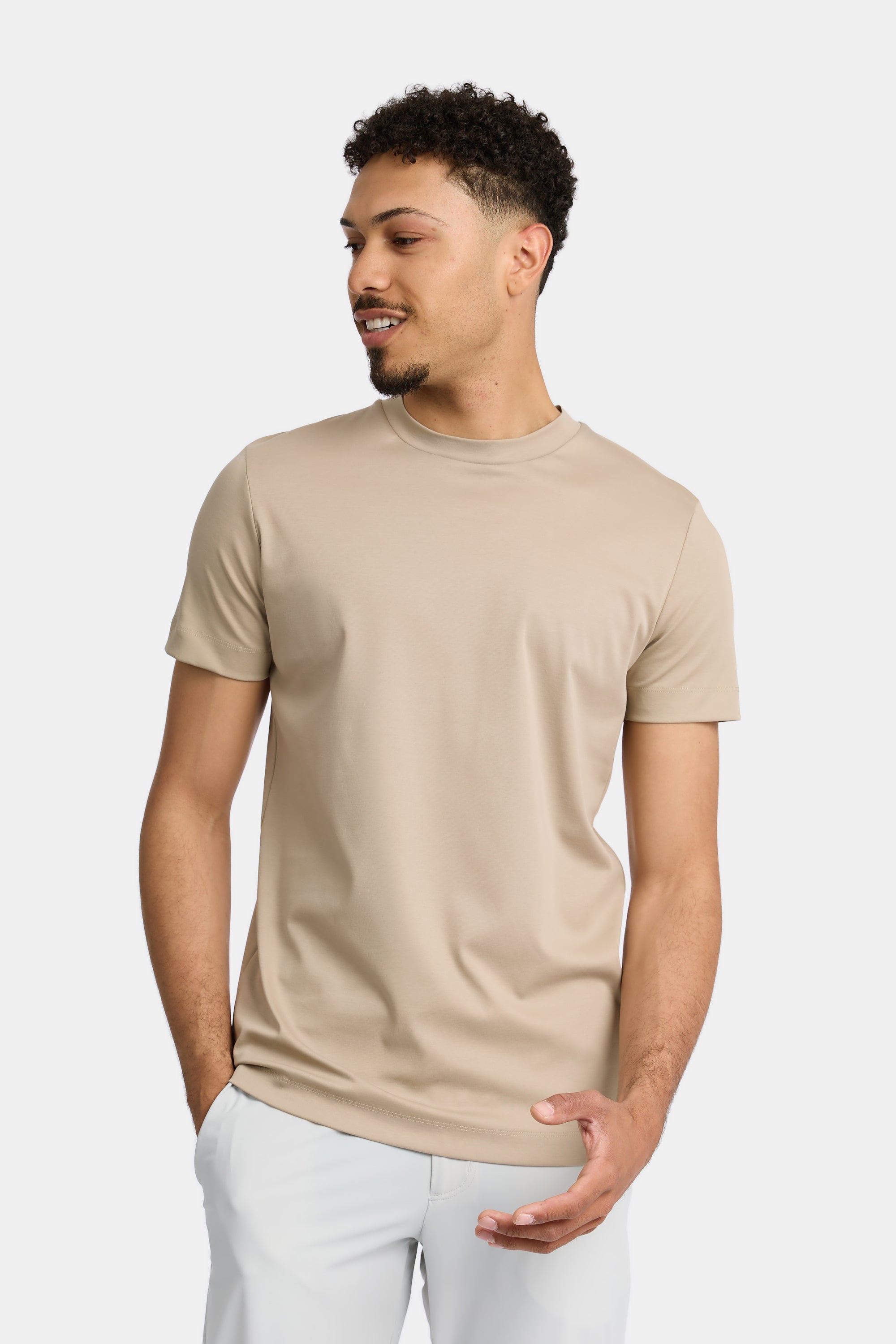 VALOROSSO MERCERIZED T-SHIRT - CHAMPAGNE