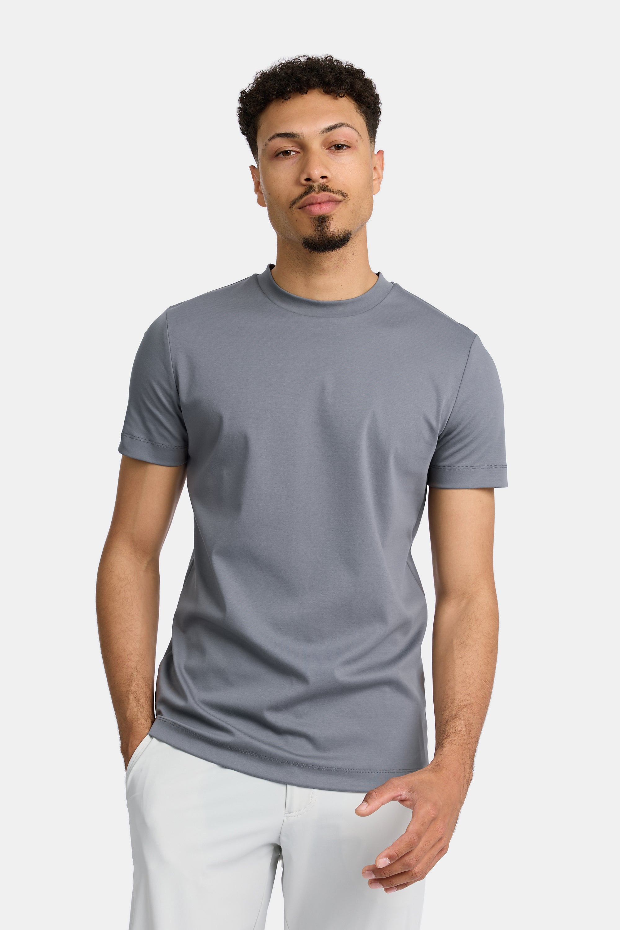 VALOROSSO MERCERIZED T-SHIRT - DARK GREY