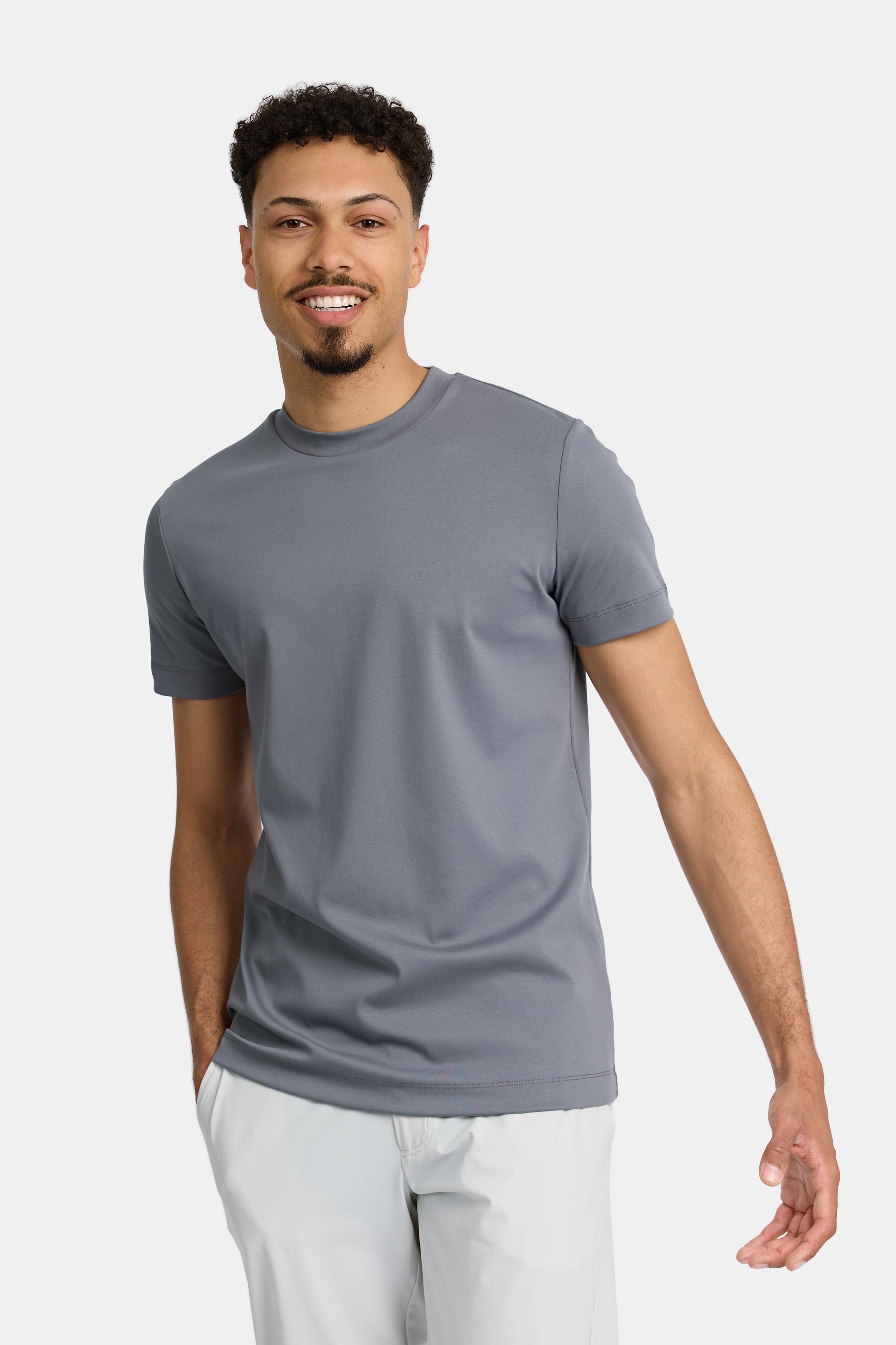 VALOROSSO MERCERIZED T-SHIRT - DARK GREY