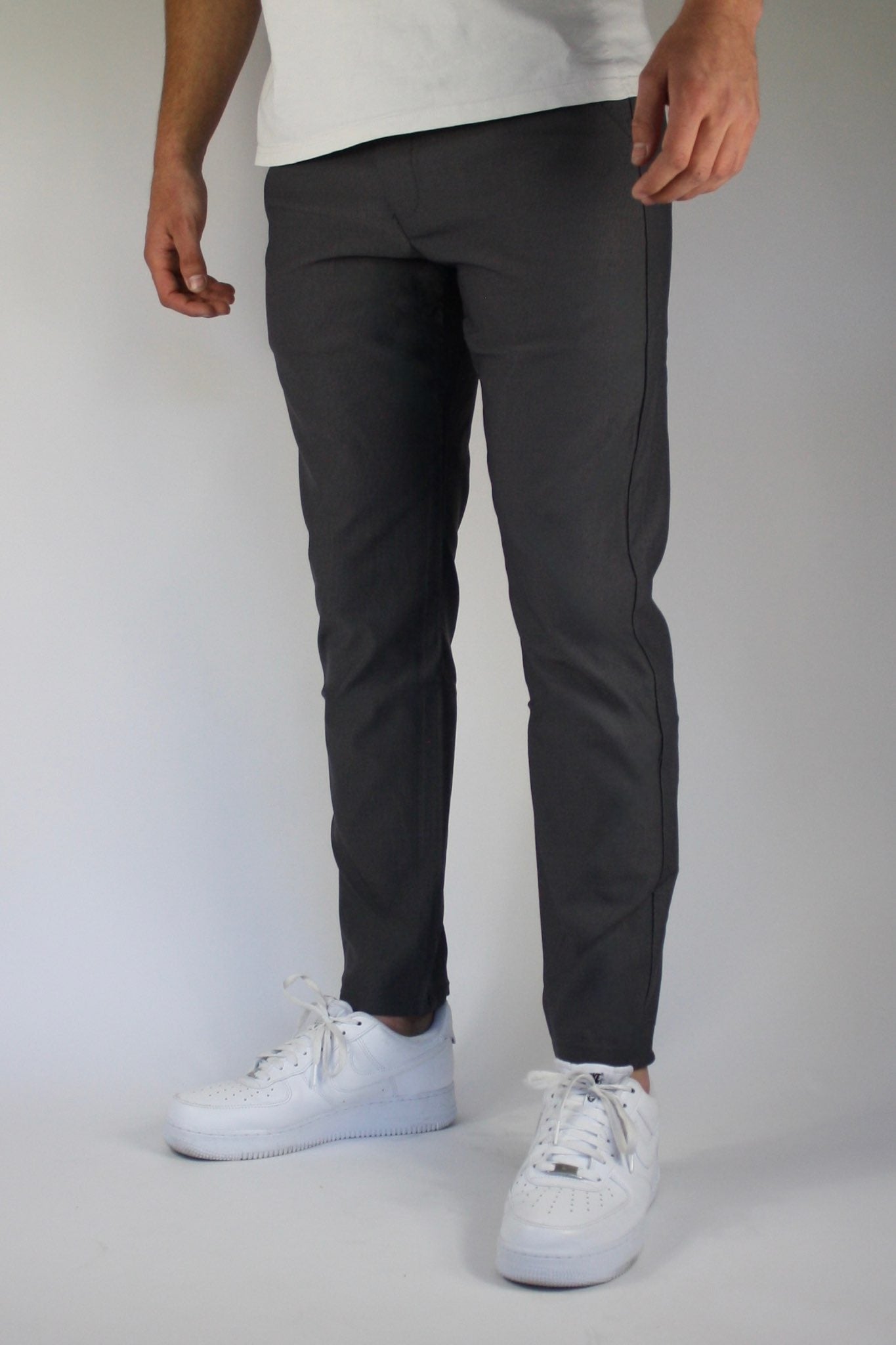 VALOROSSO SLIM FIT STRETCH PANTS - GREY